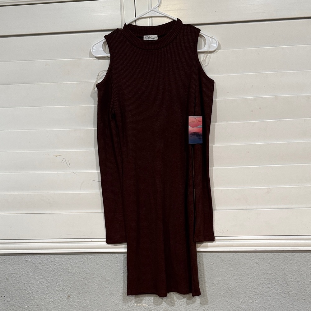Elegant Long Sleeve Cold Shoulder Dress